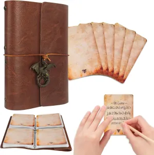 Byhoo DND RPG Pocket Spell Book & Reference Card Holder, Tome of Recollection TTRPG Gaming Accessories for Dungeons and Dragons Beginner Master (60 Poker-Size Player Cards Included)