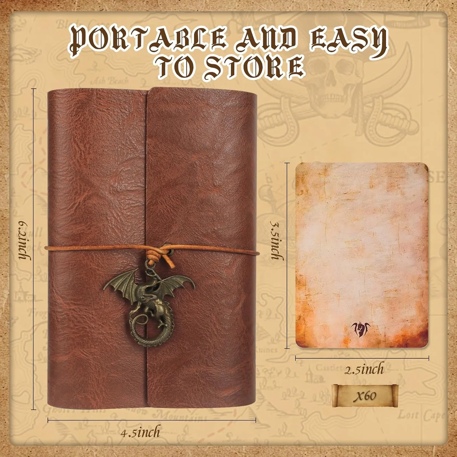 Byhoo DND RPG Pocket Spell Book & Reference Card Holder, Tome of Recollection TTRPG Gaming Accessories for Dungeons and Dragons Beginner Master (60 Poker-Size Player Cards Included)
