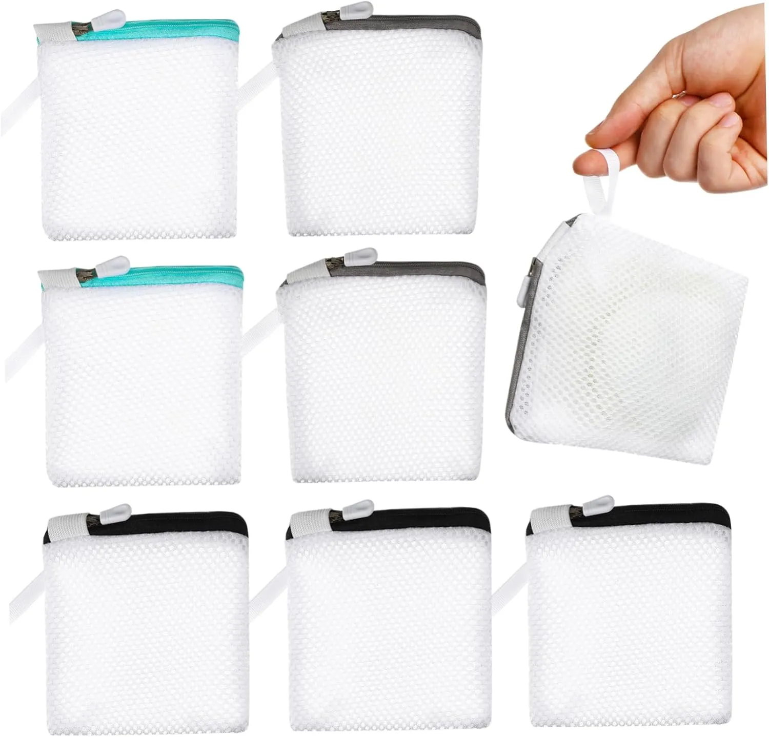 Cabilock 8pcs Mesh Laundry Bags, Machine Washing Bags with Sturdy Zipper for Washing Machine, Mini Delicates Holder for Lingerie, Sweaters and Shoes, Travel Storage