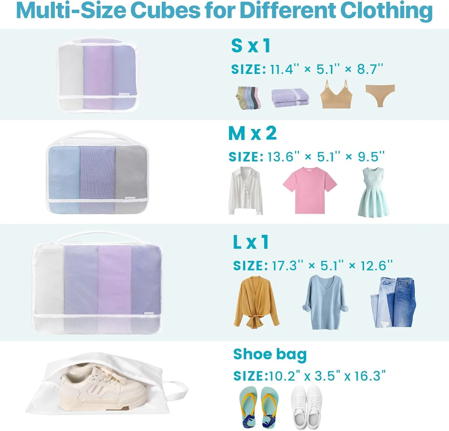 Cambond Dual-Use Mesh Packing Cubes Laundry Bag - See Through Packing Cubes for Travel, Lightweight Machine Washable Mesh Laundry Bags Wash Bags with Handle, Travel Bags Luggage Suitcase Organizer