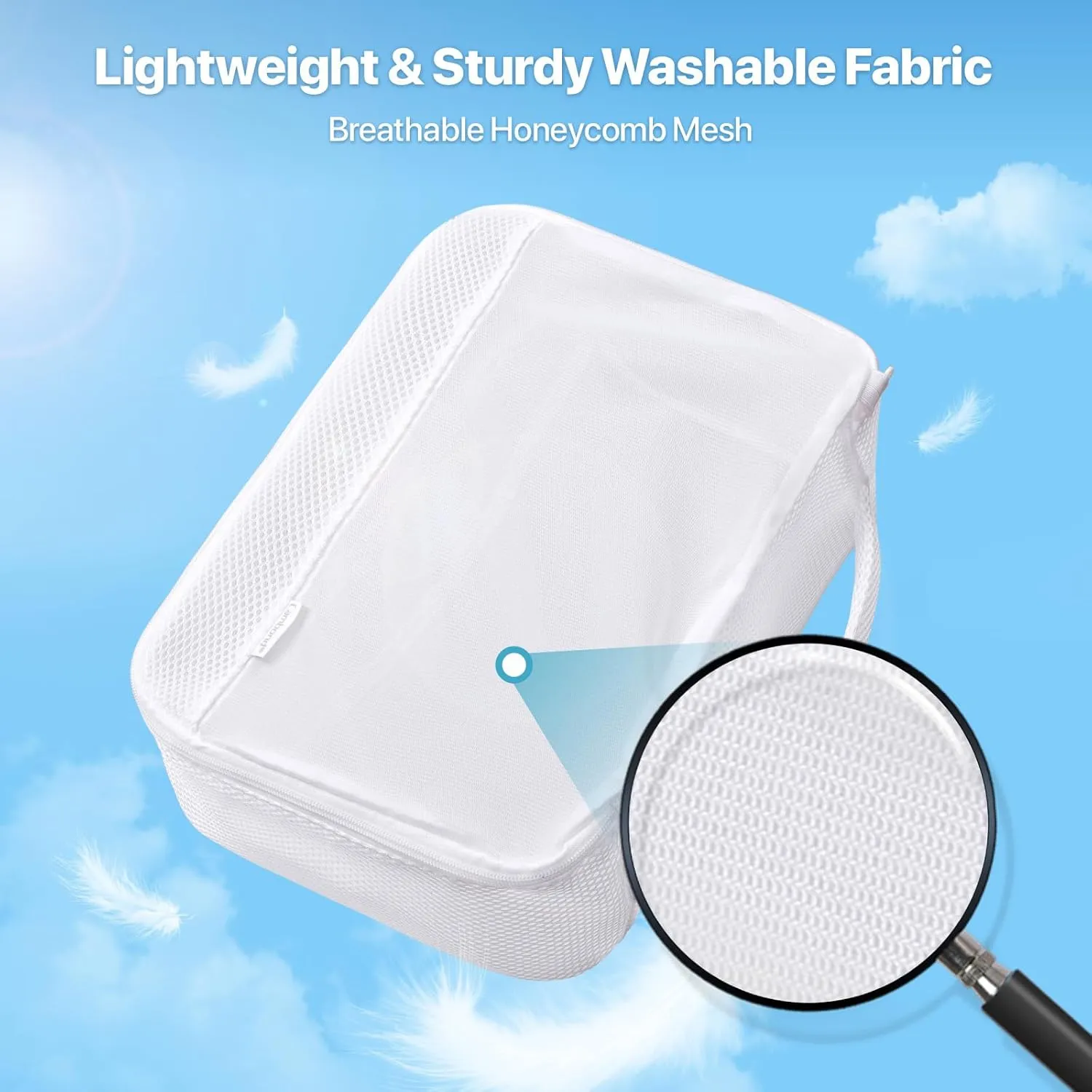 Cambond Dual-Use Mesh Packing Cubes Laundry Bag - See Through Packing Cubes for Travel, Lightweight Machine Washable Mesh Laundry Bags Wash Bags with Handle, Travel Bags Luggage Suitcase Organizer