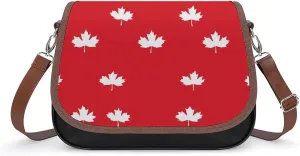 Canada Maple Flag Crossbody Bags for Women Leather Tote Bag Handbag Purse for Work Travel