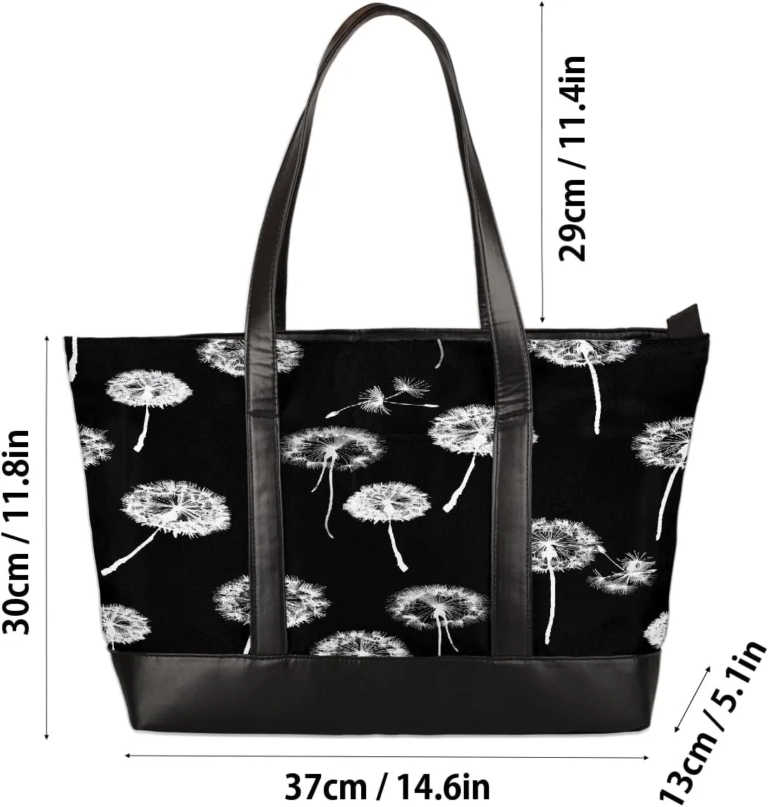 Canvas Laptop Tote Bag for Women Education Book Bookshelf Retro 15.6 Inch Large Capacity Computer Bag
