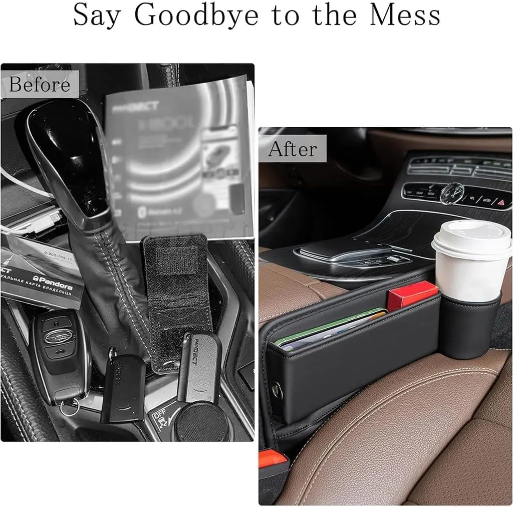 Car Seat Gap Filler Organizer for Mercedes-Benz E-Class T-Modell (S213) 2016-2023, Car Gap Filler Car Seat Storage Box Seat Gap Storage Box Car Accessories,Beige