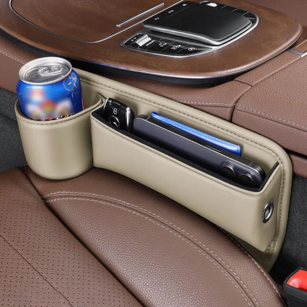 Car Seat Gap Filler Organizer for Mercedes-Benz E-Class T-Modell (S213) 2016-2023, Car Gap Filler Car Seat Storage Box Seat Gap Storage Box Car Accessories,Beige