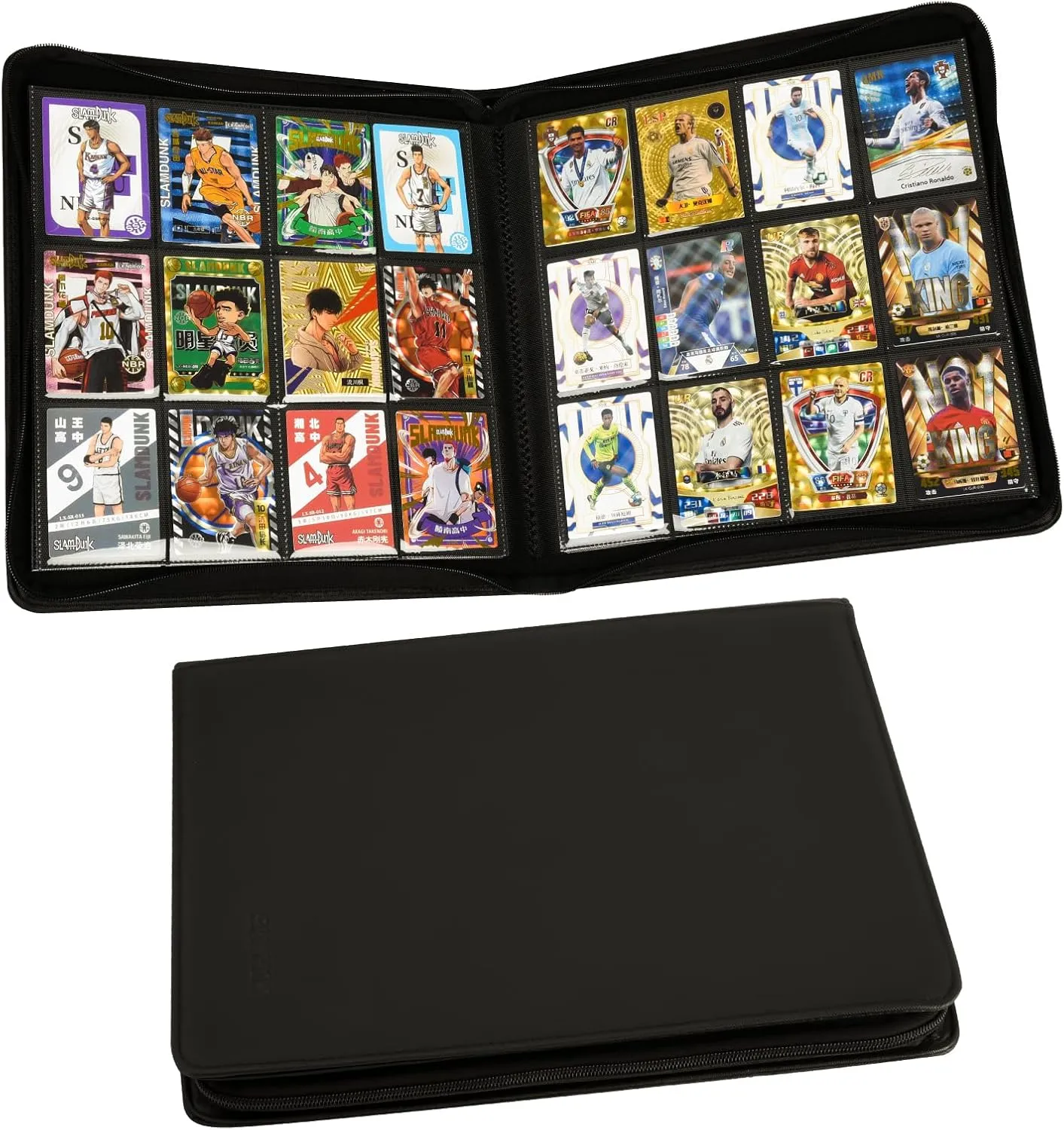 Card Binder-12 Pockets Trading Card Binder for Holding 480 Cards with 20 Two-Sided Pages，Compatible with Game Cards, Comic Trading Collectible Cards and Sports Cards– Black