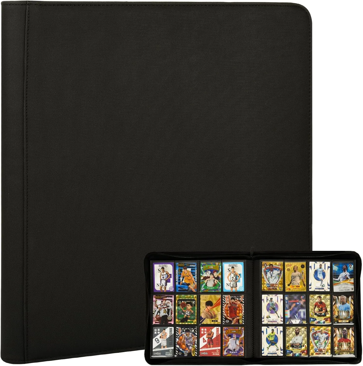 Card Binder-12 Pockets Trading Card Binder for Holding 480 Cards with 20 Two-Sided Pages，Compatible with Game Cards, Comic Trading Collectible Cards and Sports Cards– Black