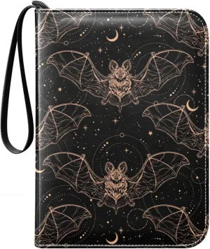 Card Binder 400 Pockets Gothic Bats Moon Trading Card Binder with 50 Removable Pages，3 Rings Trading Card 4 Pocket Album Folder for Game Cards TCG