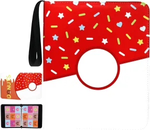 Card Binder Donuts Card Holder Album Trading Cards Holder Zipper Binder for Collection (Red Donut, 900 Pocket)