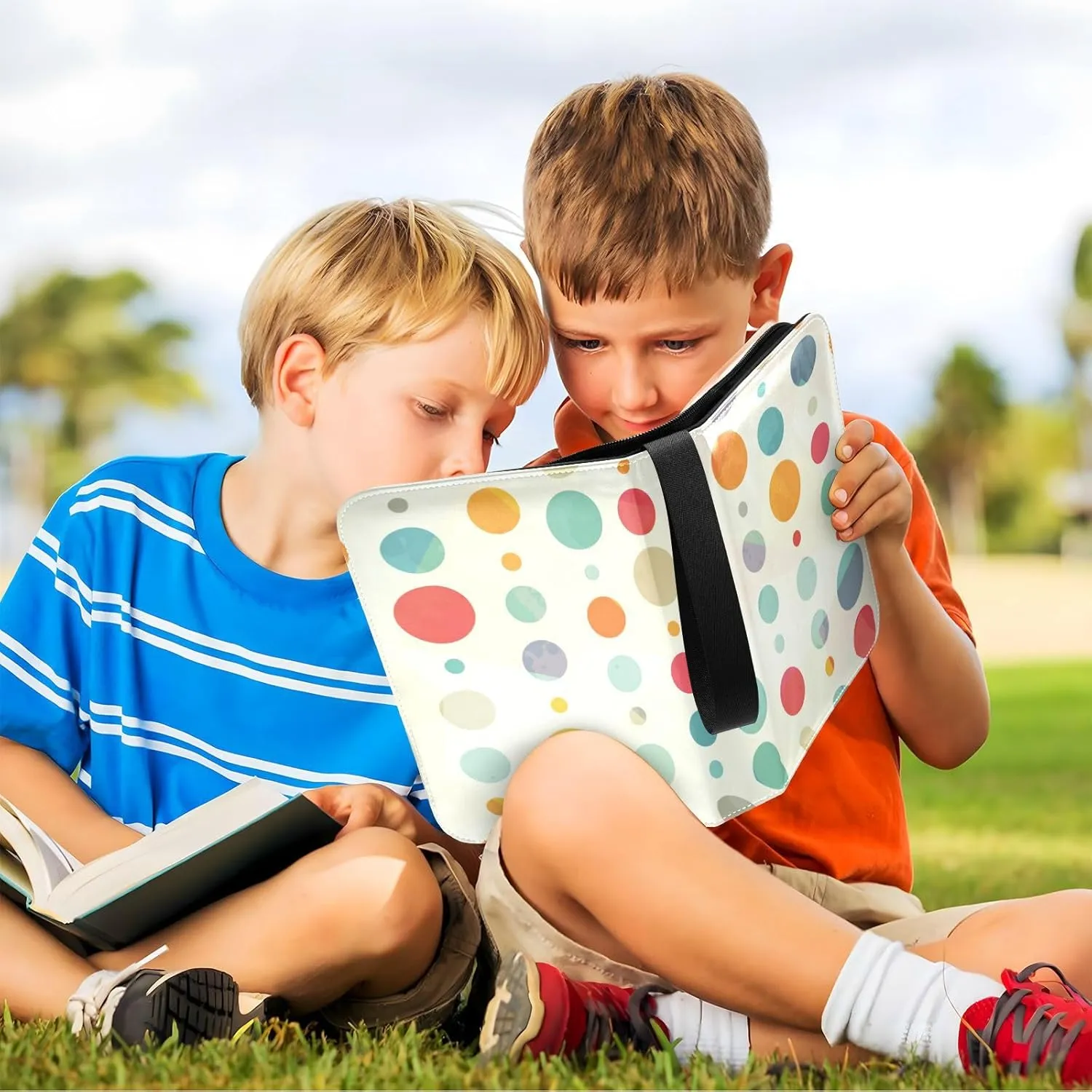 Card Binder Sports Card Binder Trading Card binder 4 Card Binder for Game Cards Sports Cards Photos Colorful Dot