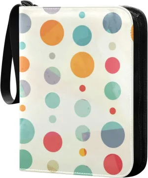 Card Binder Sports Card Binder Trading Card binder 4 Card Binder for Game Cards Sports Cards Photos Colorful Dot
