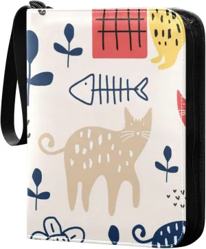 Card Binder Sports Card Binder Trading Card binder 4 Card Binder for Game Cards Sports Cards Photos Cute Cat Fish