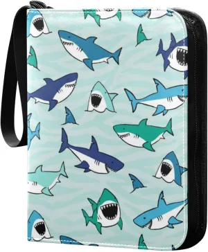 Card Binder Sports Card Binder Trading Card binder 4 Card Binder for Game Cards Sports Cards Photos Shark Fish Big Mouth