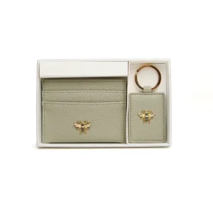Card Holder & Key Ring Gift Set | Pistachio