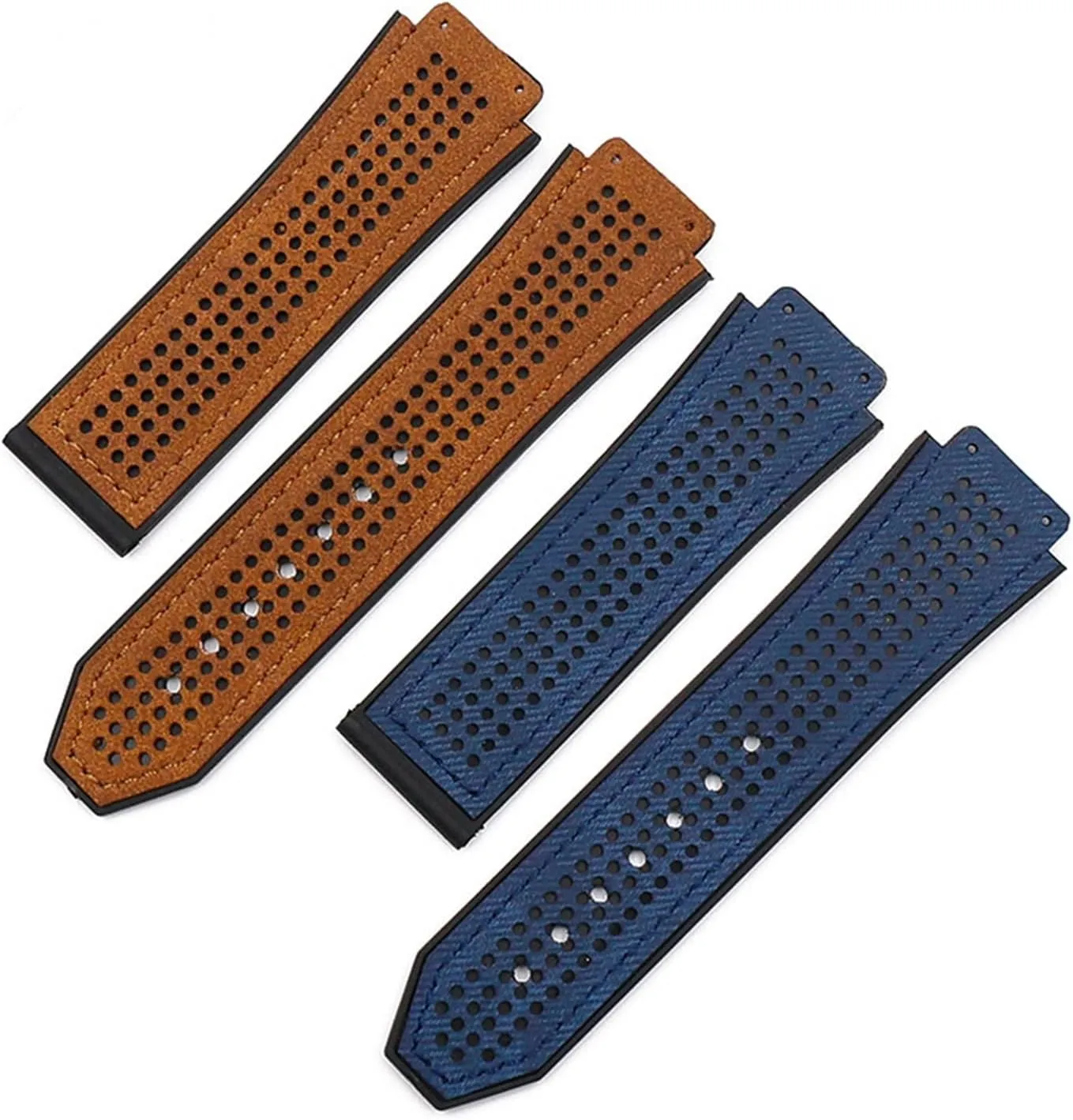 CAREG Rubber Strap Men's Watch Accessories Compatible With Leather Strap Buckle Waterproof Breathable Bracelet Watch Band 25mmx19mm Durable