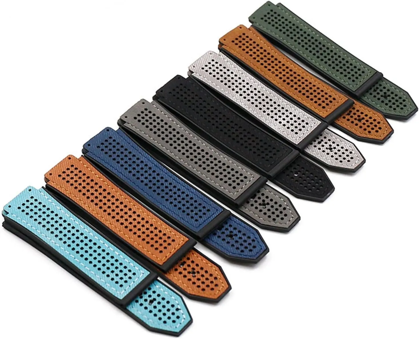 CAREG Rubber Strap Men's Watch Accessories Compatible With Leather Strap Buckle Waterproof Breathable Bracelet Watch Band 25mmx19mm Durable
