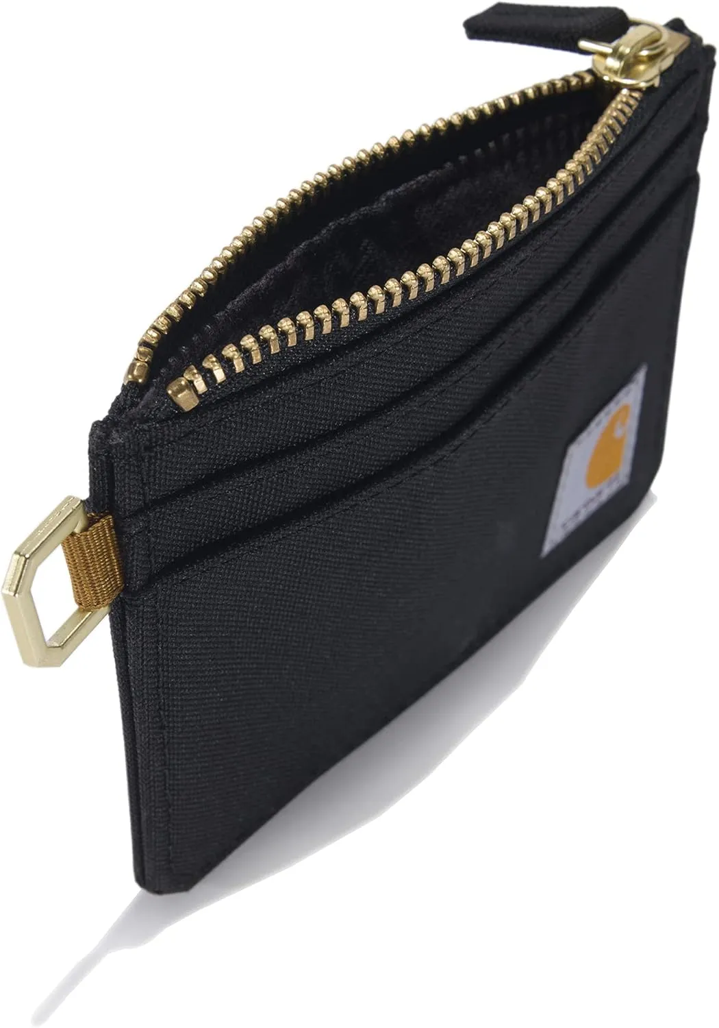 Carhartt womens Wallet, Rugged Leather and Canvas for Women, Available in Multiple Styles & Colors Wallet, Nylon Duck Zippered (Black), One Size US