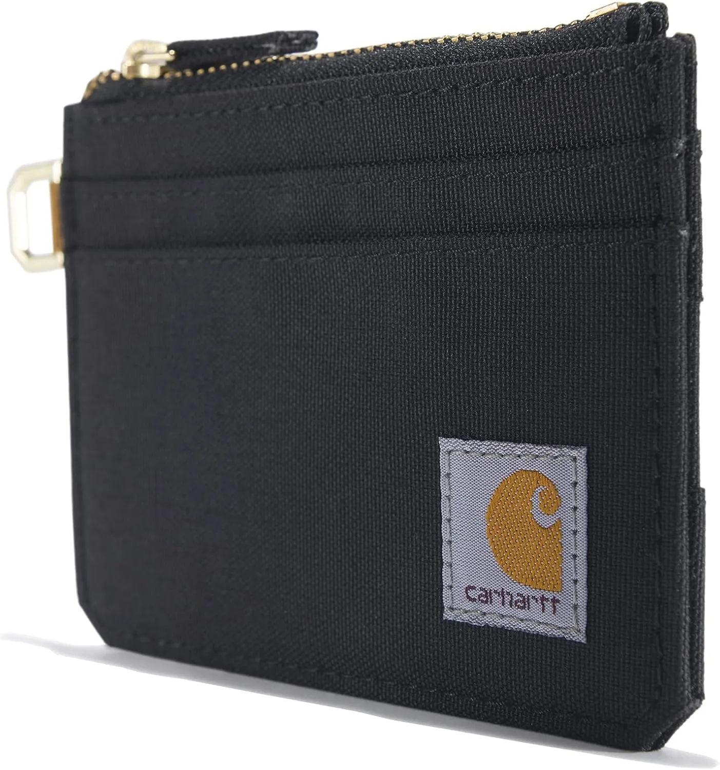 Carhartt womens Wallet, Rugged Leather and Canvas for Women, Available in Multiple Styles & Colors Wallet, Nylon Duck Zippered (Black), One Size US