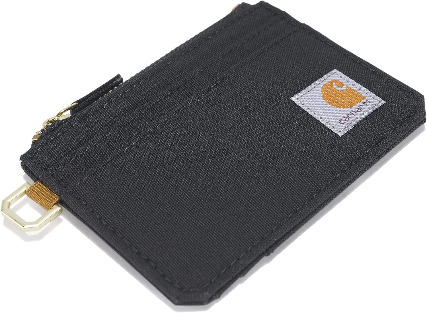 Carhartt womens Wallet, Rugged Leather and Canvas for Women, Available in Multiple Styles & Colors Wallet, Nylon Duck Zippered (Black), One Size US