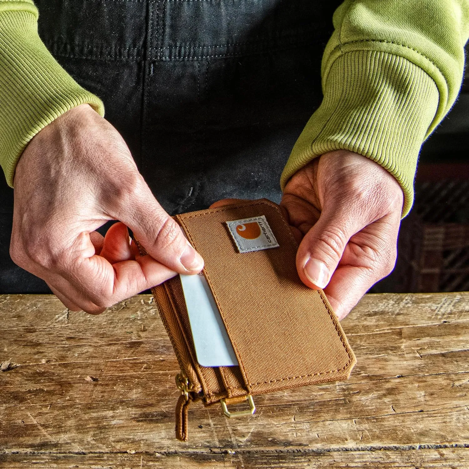 Carhartt womens Wallet, Rugged Leather and Canvas for Women, Available in Multiple Styles & Colors Wallet, Nylon Duck Zippered (Black), One Size US
