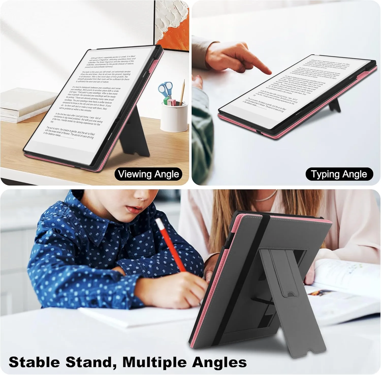 Case for 11.8 inch Remarkable Paper Pro (2024 Released) - with Stable Folding Stand Design and Pen Pocket,Remarkable Paper Tablet with 11.8” Color Display Cover,Auto Sleep/Wake-Rose