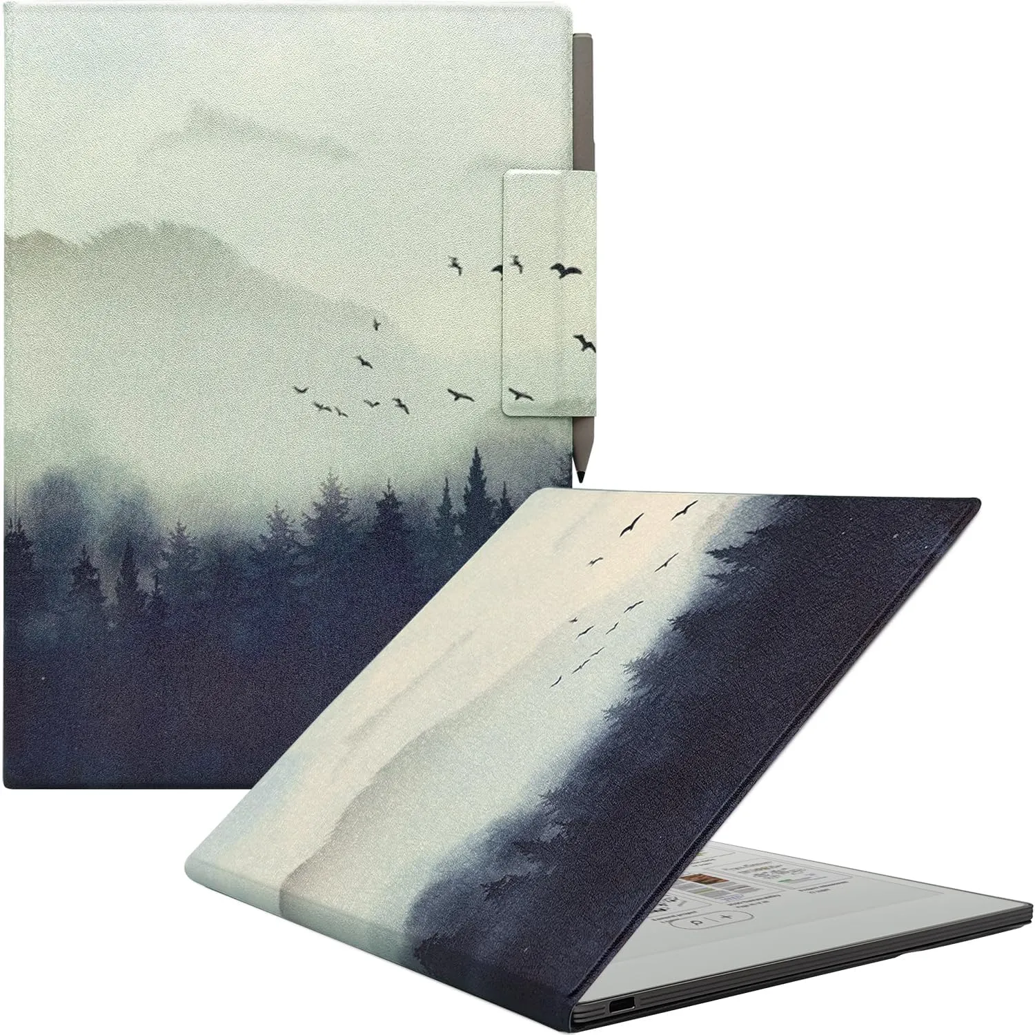 Case for Remarkable Paper Pro Color 11.8'',Ultra-Thin Leather Cover Auto Sleep/Wake Book Folio Cover with Pen Magnetic Buckle for Remarkable Paper Pro Tablet 2024 Released (Misty Forest)