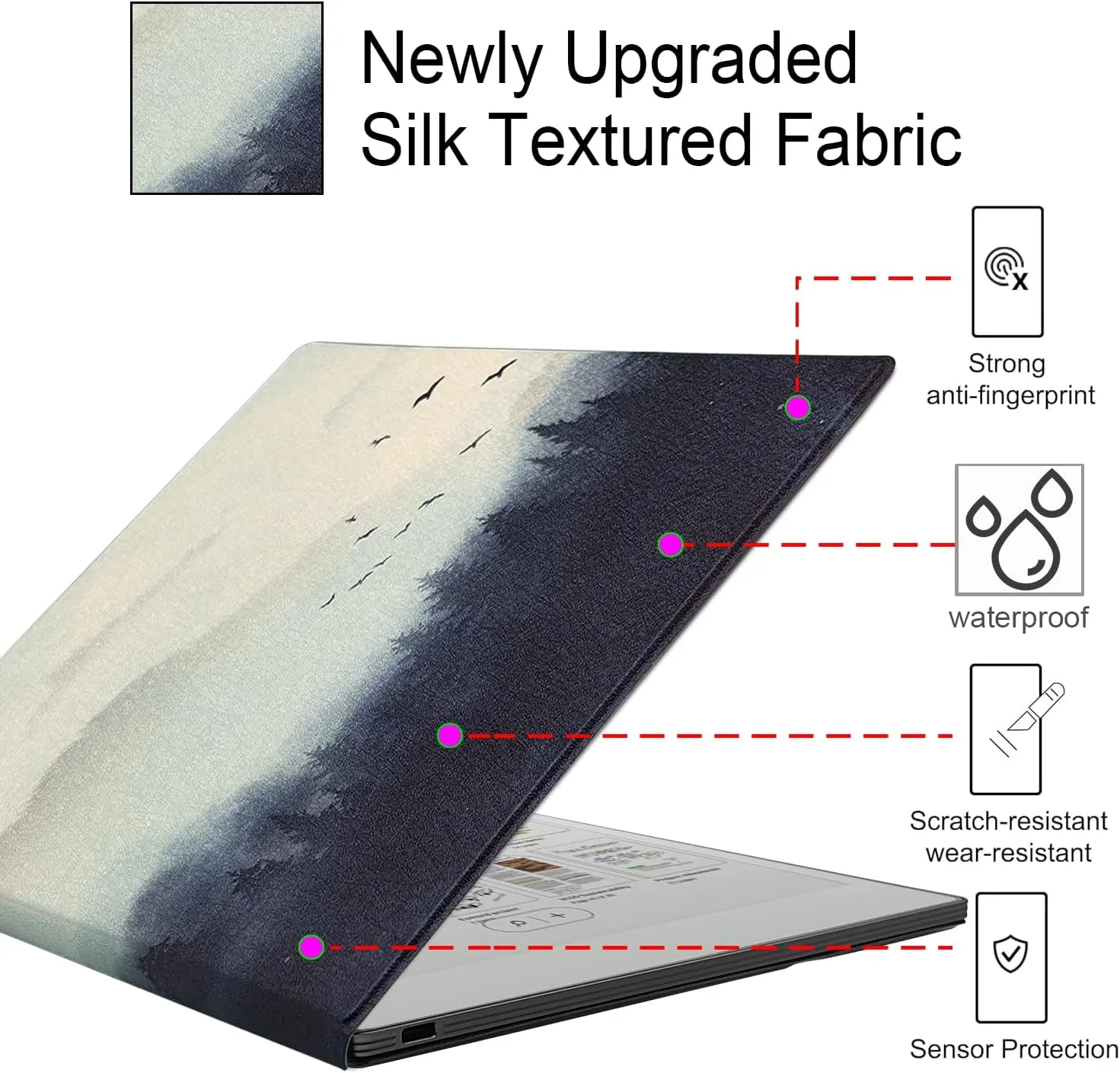 Case for Remarkable Paper Pro Color 11.8'',Ultra-Thin Leather Cover Auto Sleep/Wake Book Folio Cover with Pen Magnetic Buckle for Remarkable Paper Pro Tablet 2024 Released (Misty Forest)