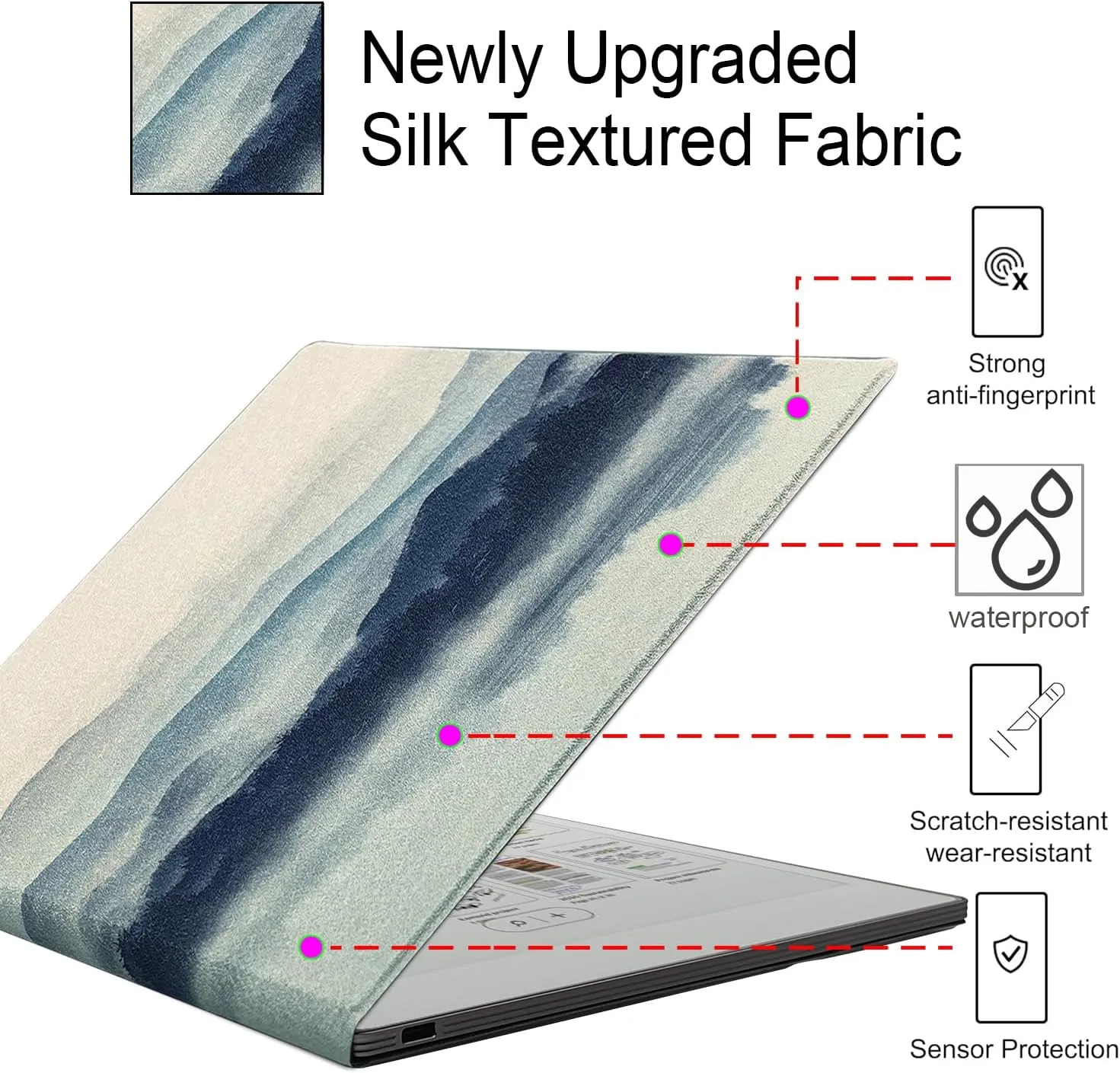 Case for Remarkable Paper Pro Color 11.8'',Ultra-Thin Leather Cover Auto Sleep/Wake Book Folio Cover with Pen Magnetic Buckle for Remarkable Paper Pro Tablet 2024 Released (Misty Mountains)