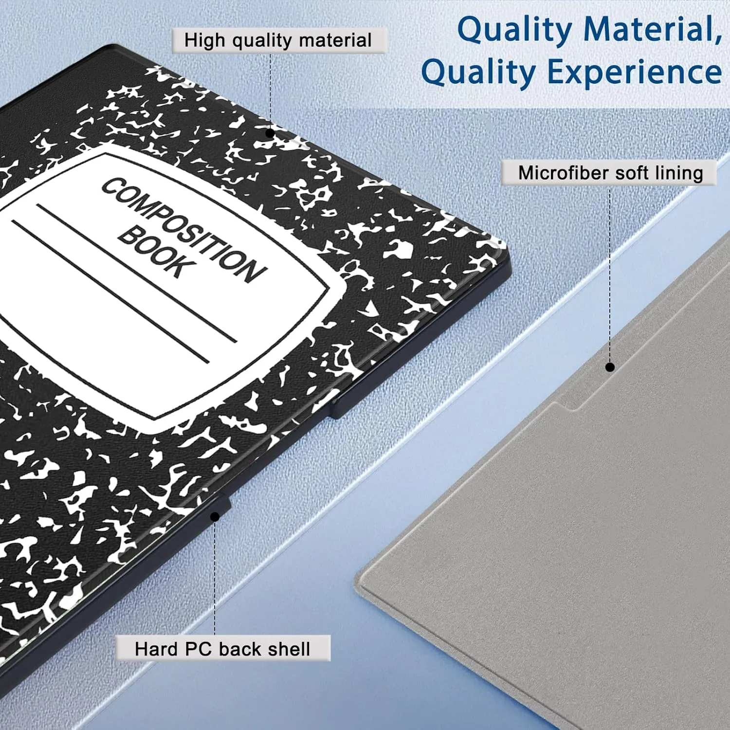 Case for Remarkable Paper Pro Tablet 11.8" (Released in 2024), Hard Back Shell Protective Book Folio Cover with Built-in Pen Holder, with Auto Sleep/Wake Function.