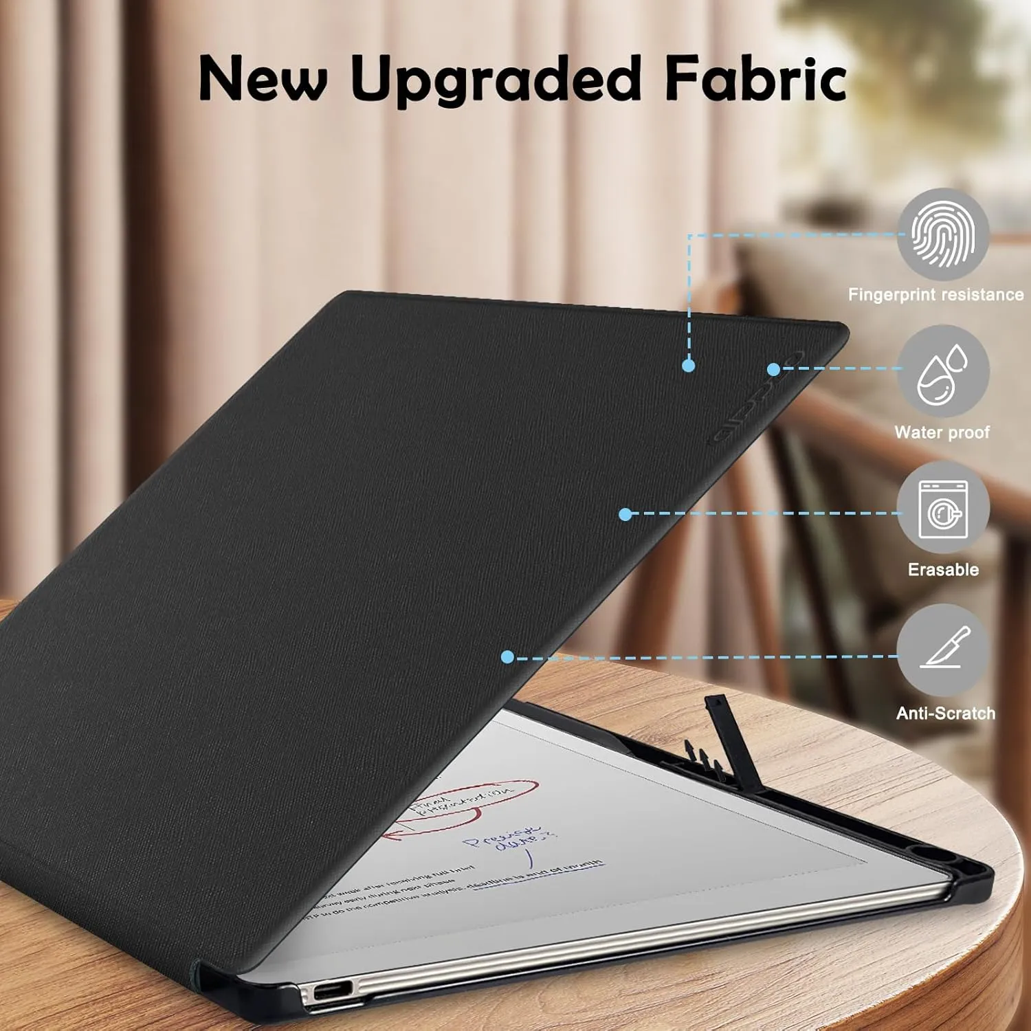 Case for Remarkable Paper Pro Tablet 11.8" (Released in 2024), Hard Back Shell Protective Book Folio Cover with Built-in Pen Holder, with Auto Sleep/Wake Function.