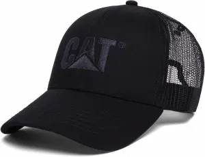 Caterpillar Men's Raised Logo Hats with Embroidered Front and Contrast Mesh Back with Plastic Snapback Closure