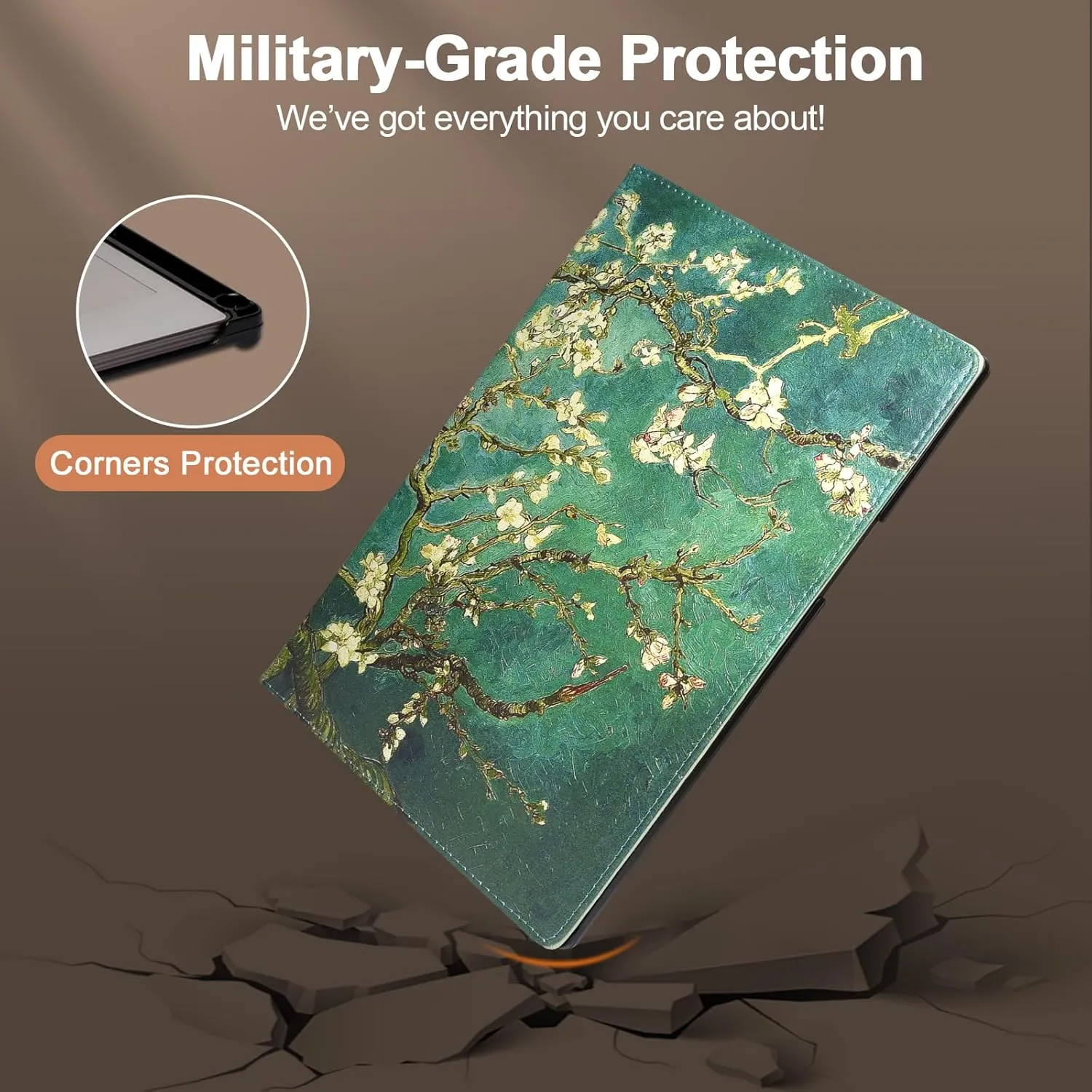 Caweet Case for Remarkable Paper Pro 11.8" 2024, Slim Hard Back Shell Protective Book Folio Cover with Built-in Pen Holder and Auto Wake/Sleep, Almond Blossom