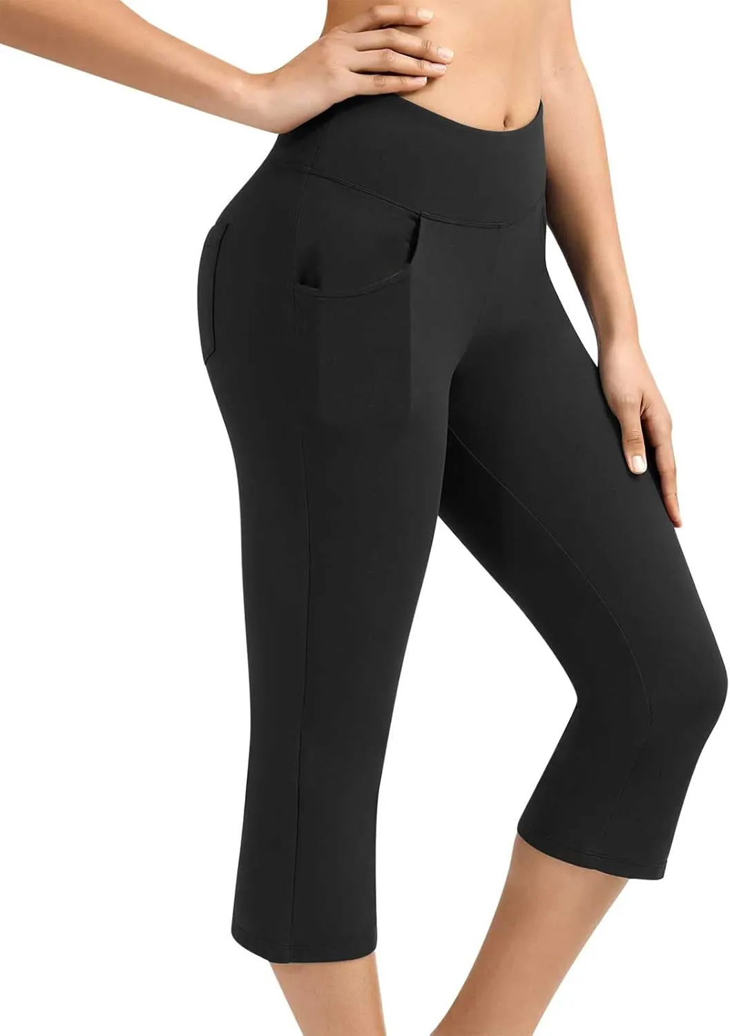 Ceboyel Women High Waist Capri Yoga Pants Soft Workout Sweatpants Causal Lounge Crop Pants Comfy Active Jogger 2023