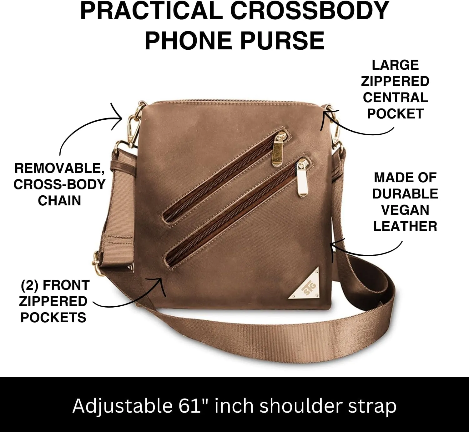 Cell Phone Purse - Touch Screen Women’s Crossbody Handbags (Zoe) - Clutch & Crossbody Phone Case