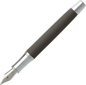 Cerruti 1881 Zoom NSG9142X Brass Fountain Pen Silver/Black Length: 14cm