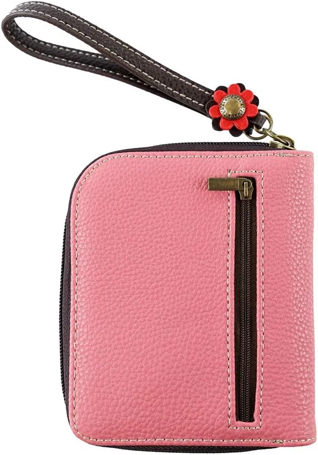 CHALA Zip Around Wallet, Wristlet, 8 Credit Card Slots, Sturdy Pu Leather