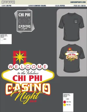 Chi Phi Auburn University Casino T-Shirt