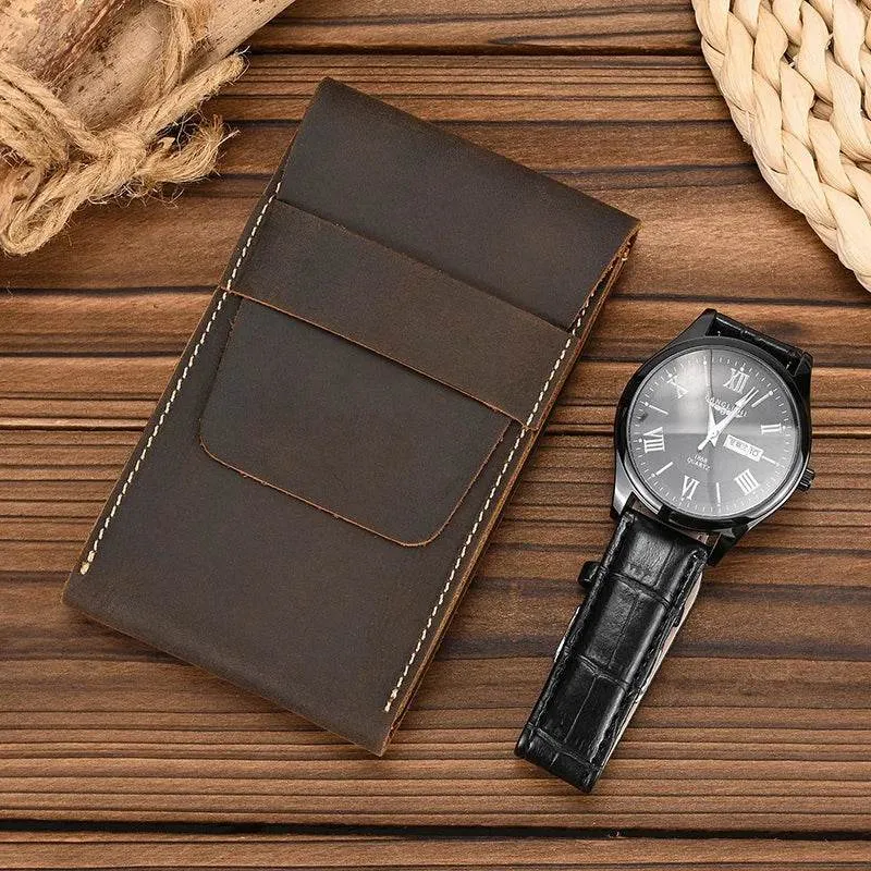 Chic Vintage Leather Watch Storage Case Organizer