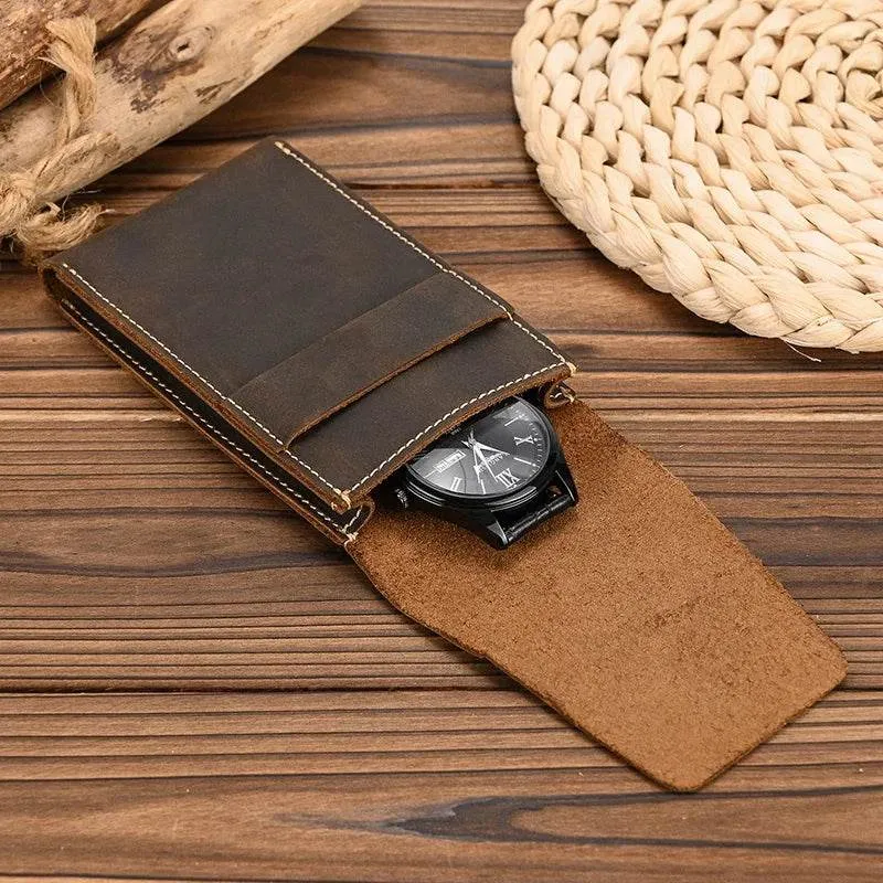 Chic Vintage Leather Watch Storage Case Organizer