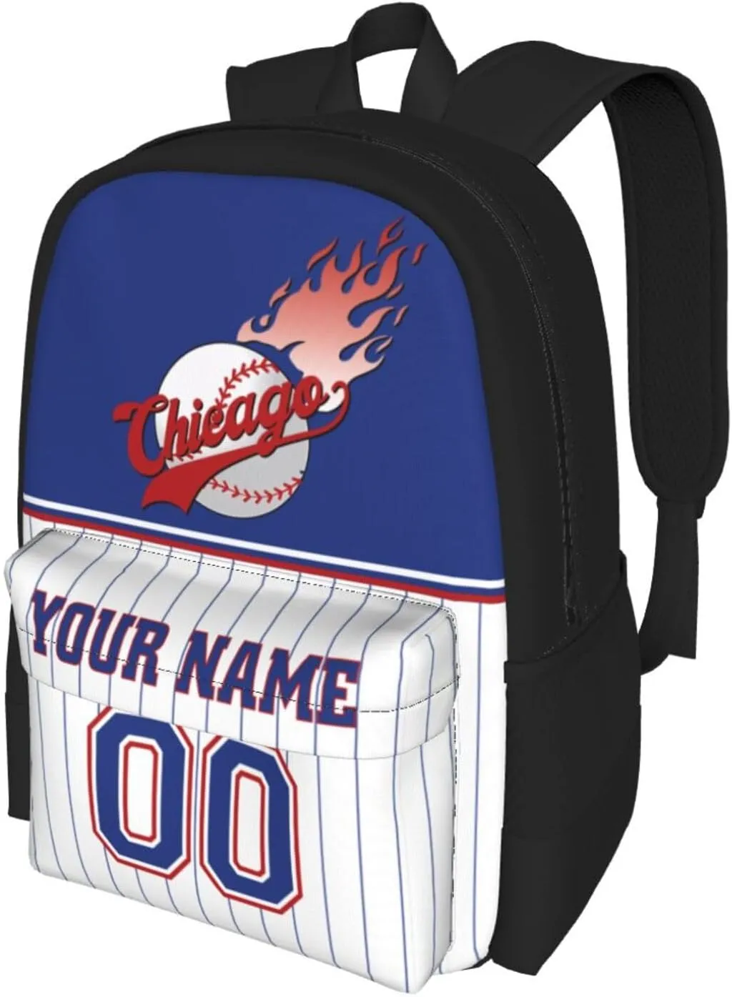 Chicago Backpack,Custom Baseball Sports Backpack With Name/Number,Personalized High Capacity Casual Laptop Bag Travel Bag Gifts For Fans Men Women