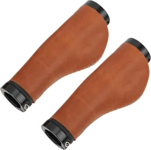 CHICIRIS Artificial Leather Hand Stitched Grips with Lock, Rainproof and Suitable for Mountain,Road with Handlebar of 22.2mm Width