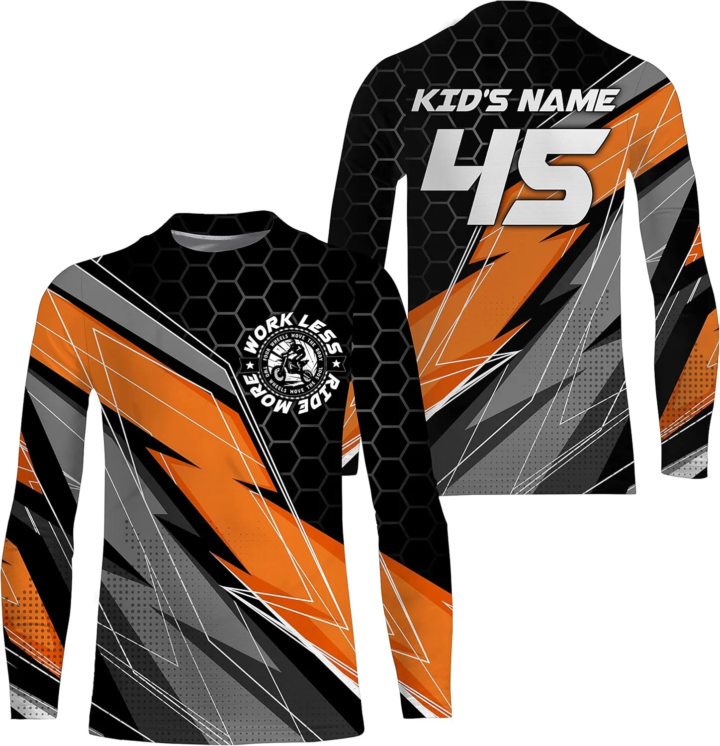 ChipteeAmz Personalized Racing Jersey UPF30  UV Protect Work Less Ride More Dirt Bike Rider Motorcycle Racewear