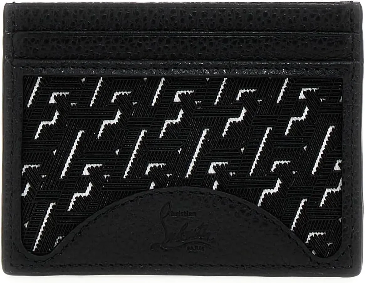 Christian Louboutin Men's Techno Black Leather Logo Card Holder