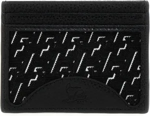 Christian Louboutin Men's Techno Black Leather Logo Card Holder