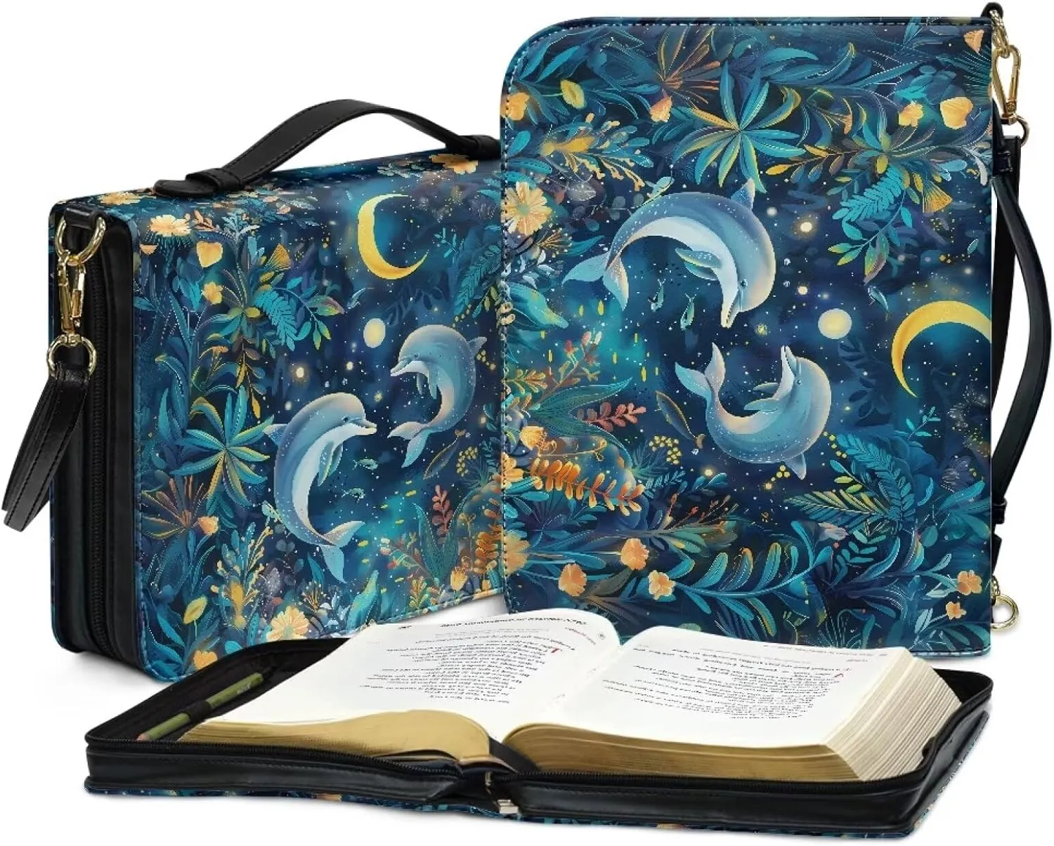 Christian Study Bible Book Protective Cover Leather Bible Covers for Men Women Customized With Shoulder Strap