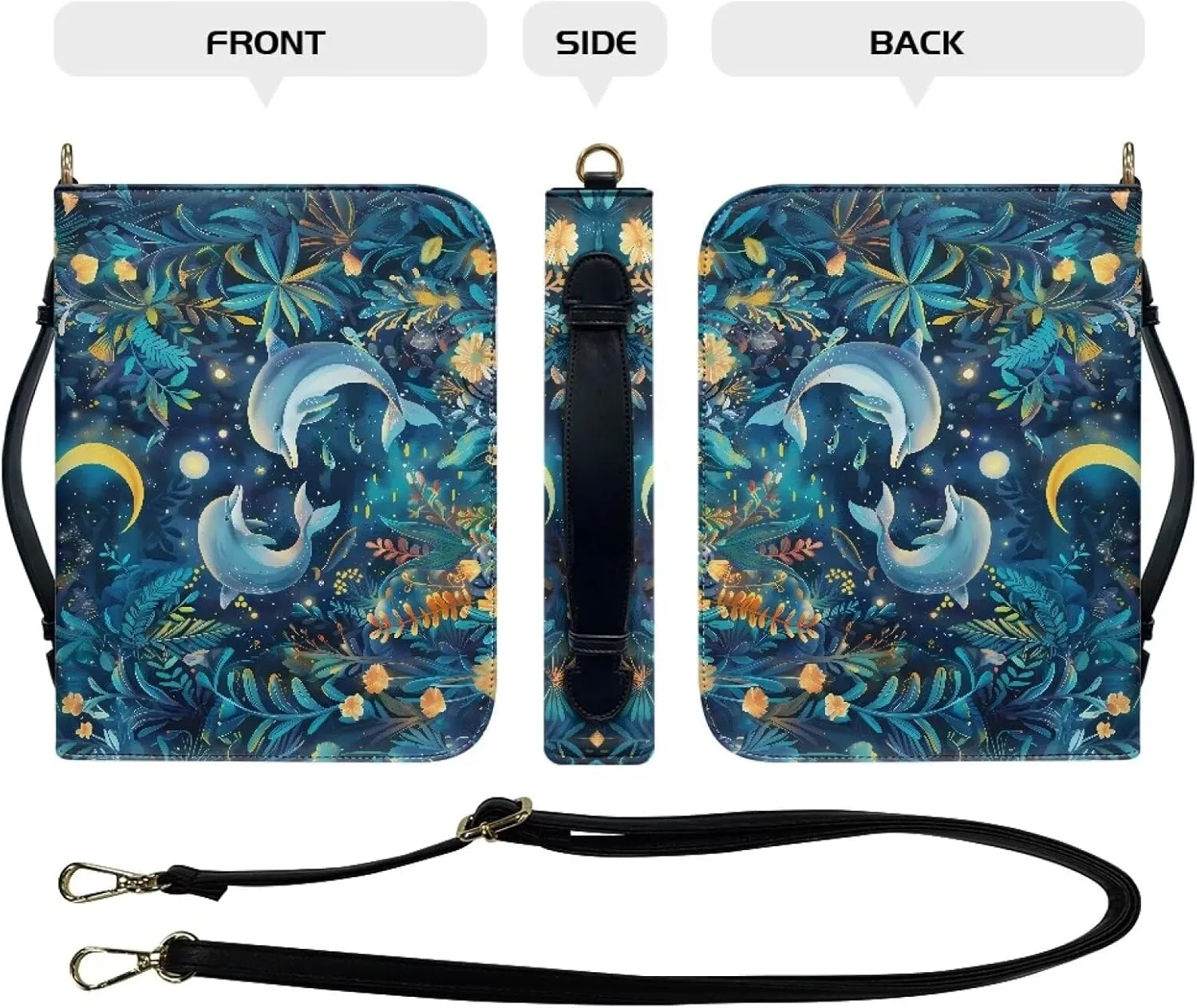 Christian Study Bible Book Protective Cover Leather Bible Covers for Men Women Customized With Shoulder Strap