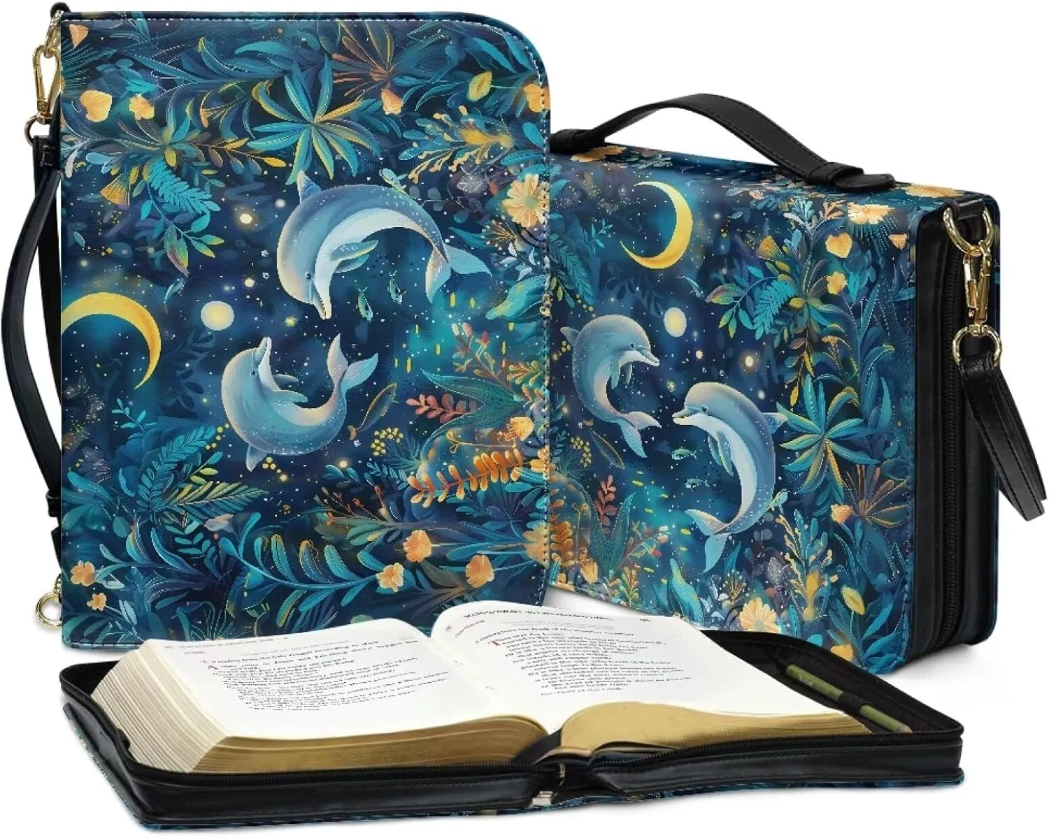Christian Study Bible Book Protective Cover Leather Bible Covers for Men Women Customized With Shoulder Strap