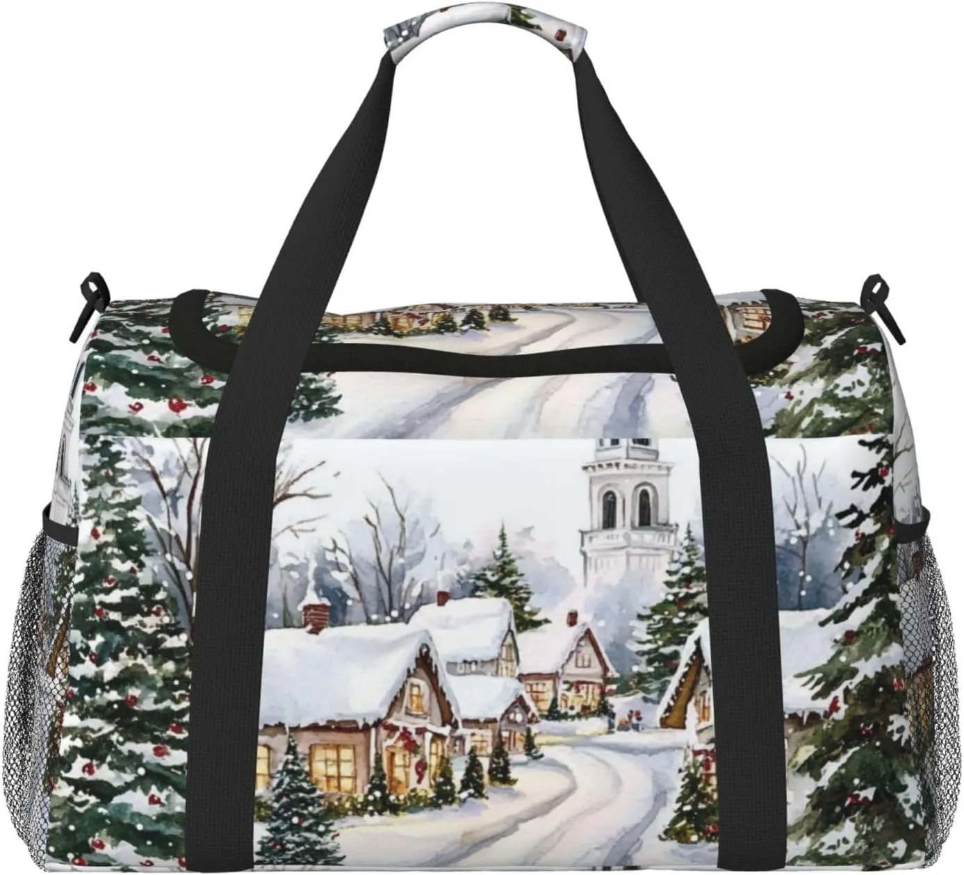 Christmas Village Travel Duffel Bag Tote Bag Sports Gym Bag For Women And Men