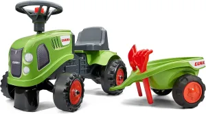 Claas Tractor with Trailer, Rake and Shovel, 2 Sets of Stickers, Push Ride-On Toy for Toddlers  1 Year FA212C