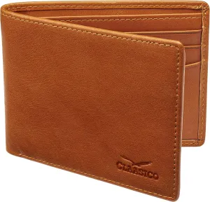 Claasico Men’s Bifold Wallet for Men – Genuine Leather RFID Wallet, Slim Billfold Cardholder w/ID Window – Gift Box Included
